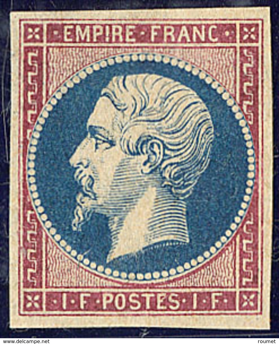 (*) Empire Non Dentelé. Epreuves Bicolores. 1f Carmin Et Bleu, à L'unité. - TB. - R - Andere & Zonder Classificatie