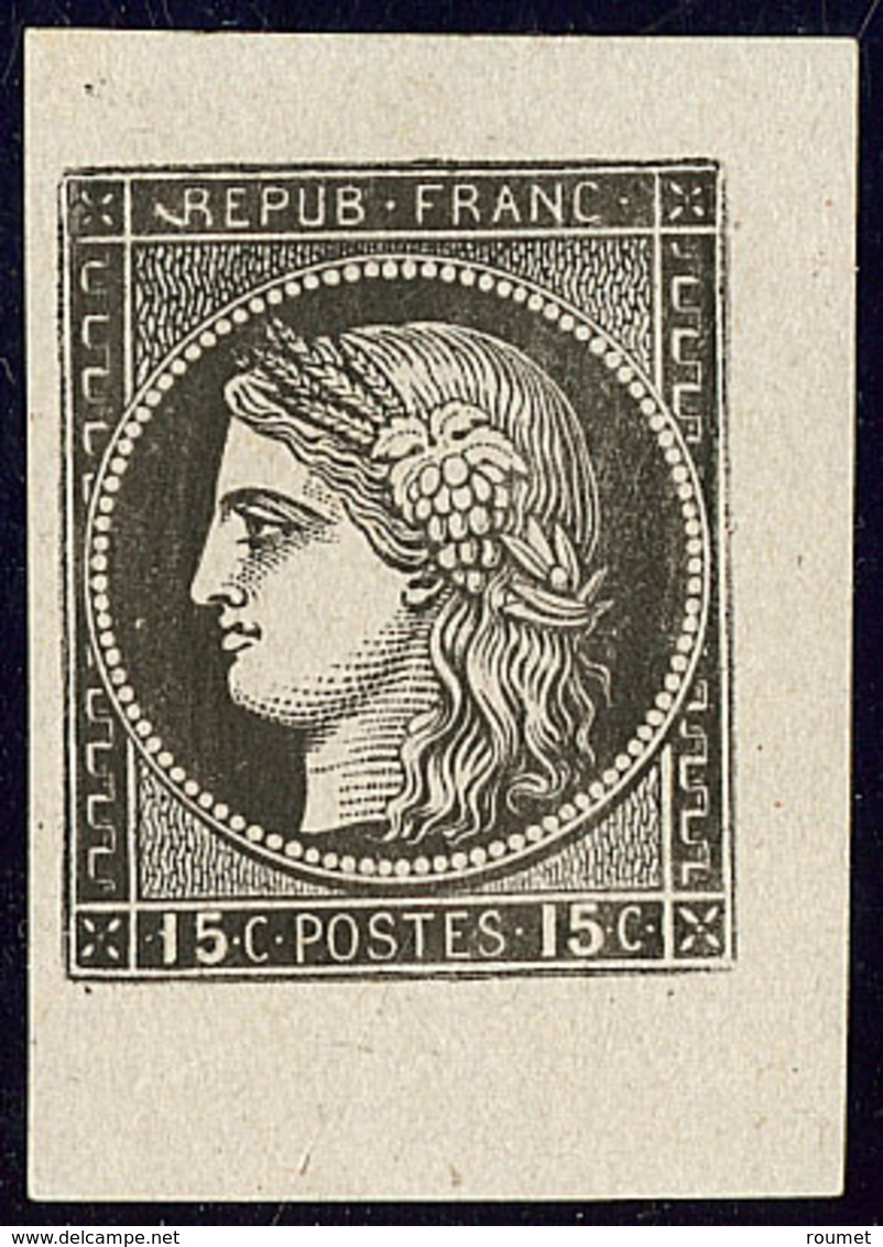 (*) Cérès 1871. Epreuve 15c Noir, Format 35x25mm. - TB - Other & Unclassified