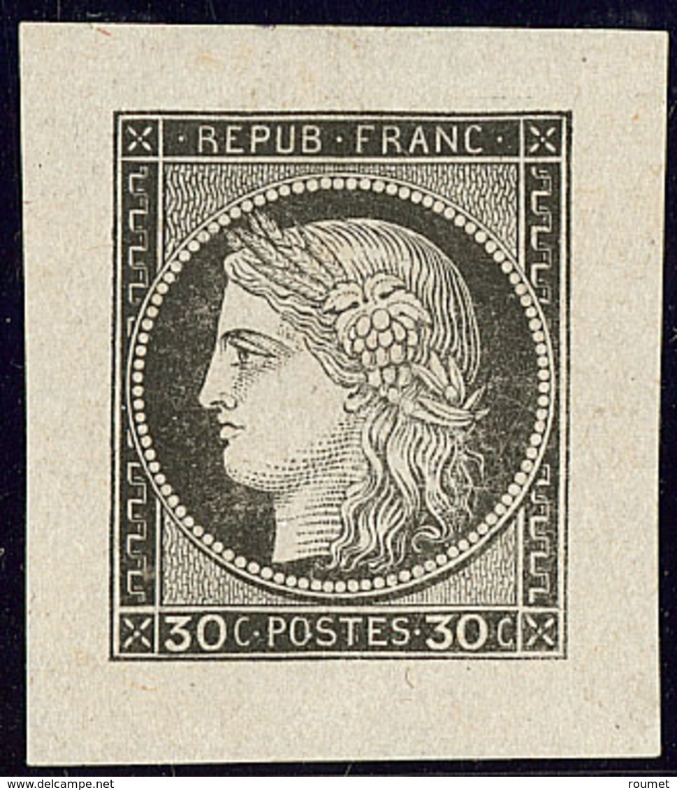 (*) Cérès 1871. Epreuve 30c Noir, 25x30mm. - TB - Sonstige & Ohne Zuordnung