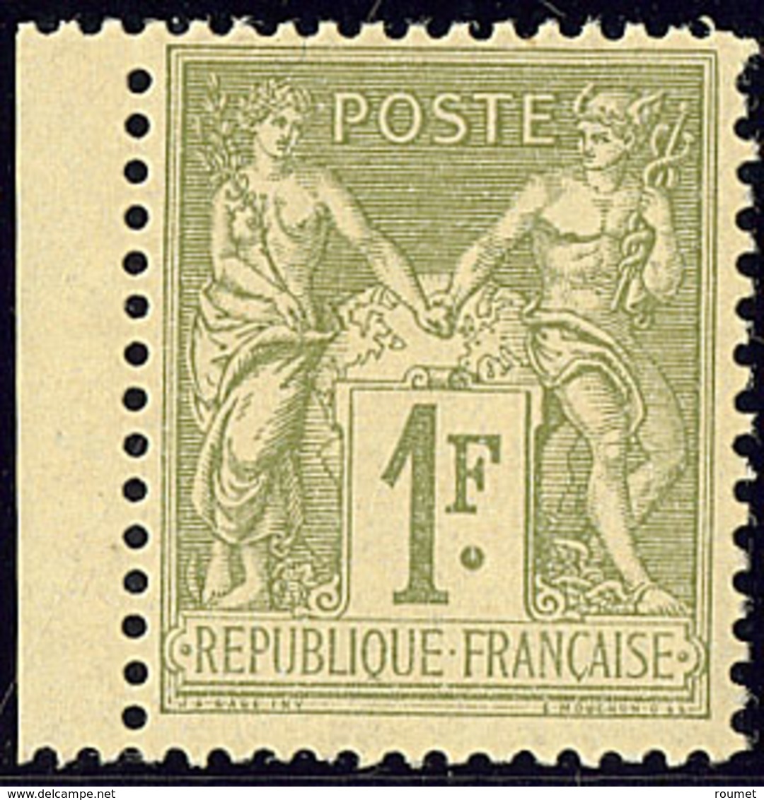** No 82, Vert-olive, Petit Bdf, Très Frais. - TB - 1876-1878 Sage (Type I)