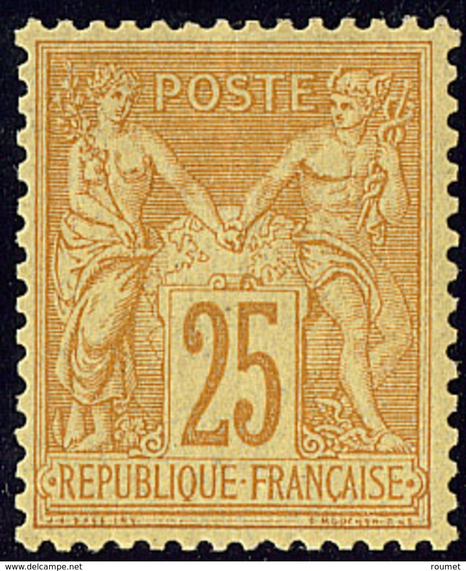 ** No 92, Bistre Sur Jaune, Superbe. - R - 1876-1878 Sage (Type I)