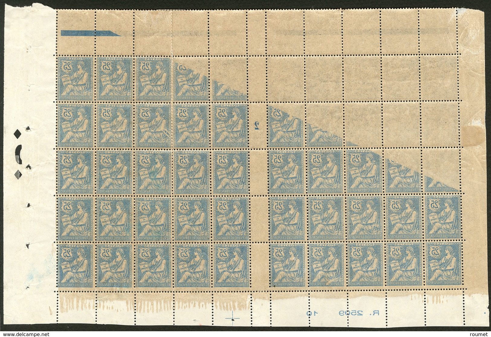 ** Recto-verso. No 127a, 36 Ex Total + 7 Ex Partiel Dans Un Panneau De 50 Ex Mill. 2. - TB. - R - Zonder Classificatie