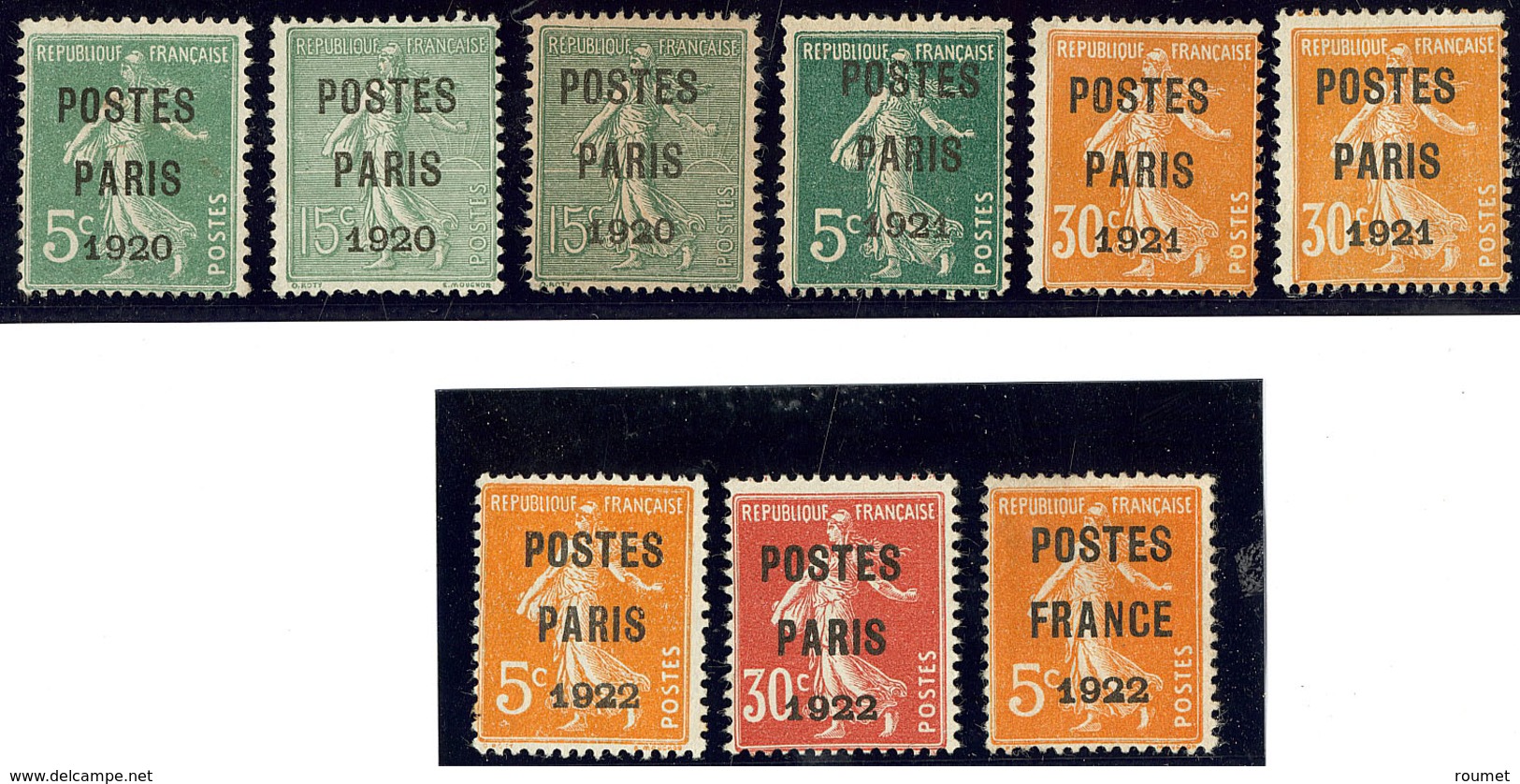 Postes Paris. Nos 24, 25, 25a, 26, 29 (2), 30, 32, 36. - TB - 1893-1947