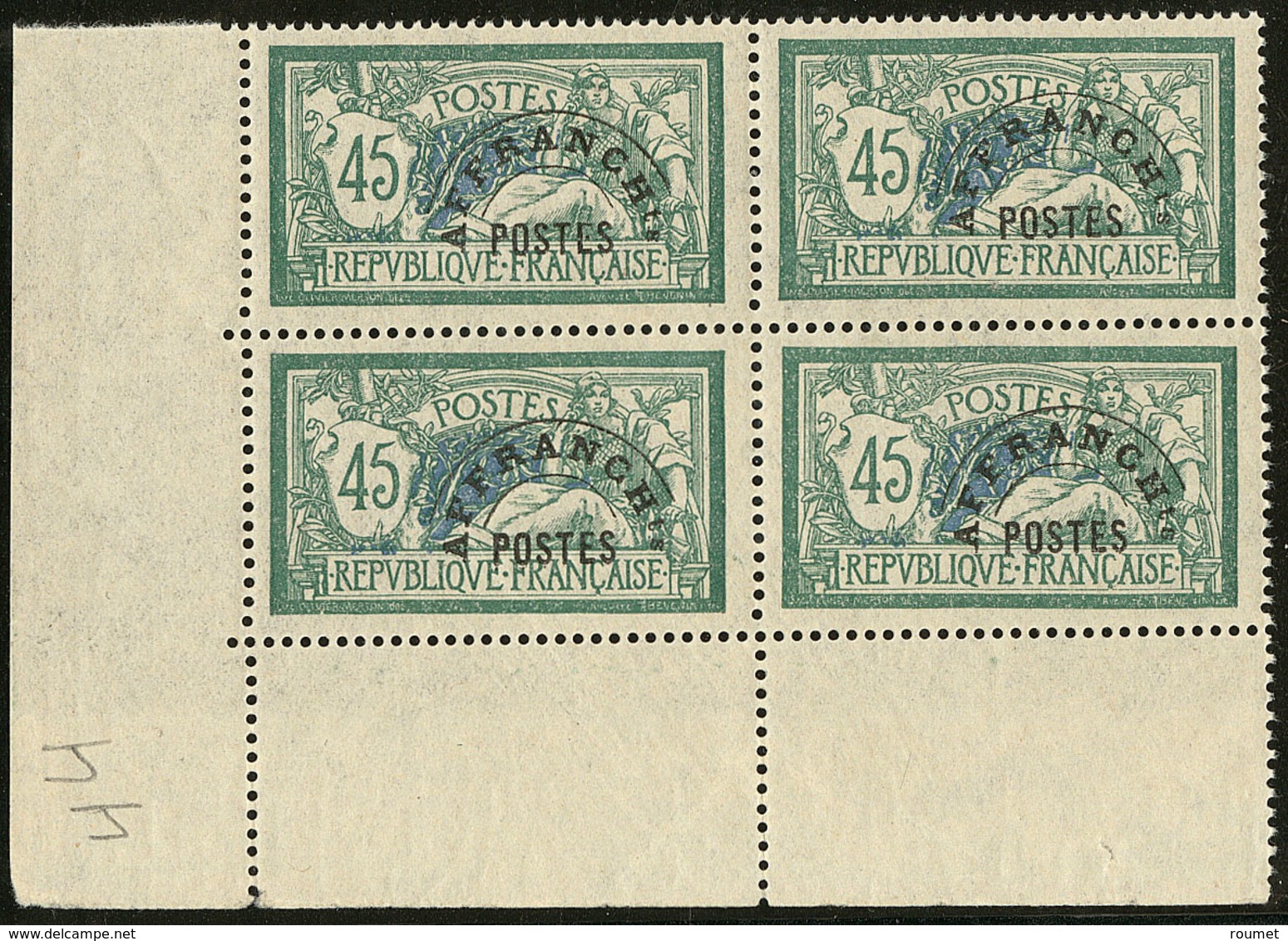 ** No 44, Bloc De Quatre Cdf. - TB - 1893-1947