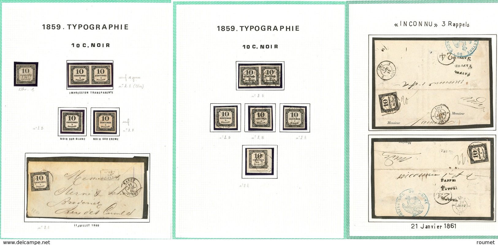 Collection. 1861-1878, Entre Les N°2 Et 9, Dont 10 Ex * Ou (*) Et 9 Plis Ou Devants. - TB Ou B - Autres & Non Classés