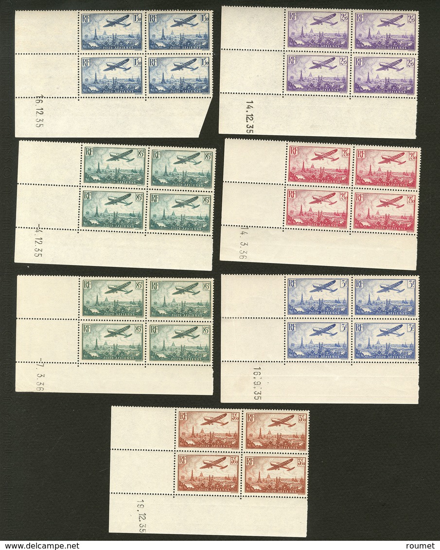 ** Poste Aérienne. Nos 8, 8a à 13, Tous En Bloc De Quatre Cd, Les Bdf Des N°9 Et 12 Sont *. - TB - Andere & Zonder Classificatie