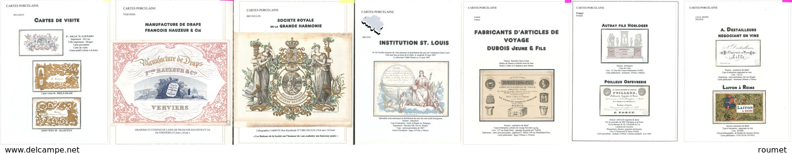 Lettre "Cartes Porcelaine", Spécialité Belge Entre 1840 Et 1865. Superbe Ensemble De 26 Cartes Belges Et 18 Françaises,  - Unclassified