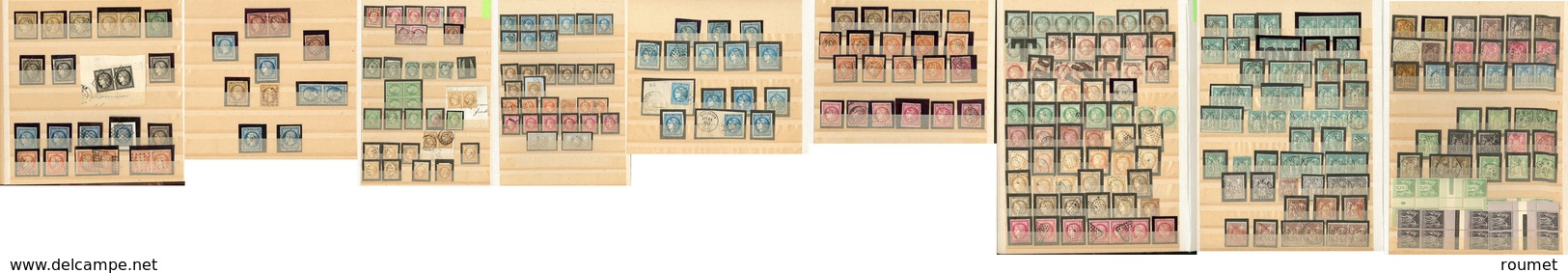 1849-1900 (Poste), Valeurs Moyenne Entre Les N°1 Et 106, Des Doubles Et Multiples Dont Des *enveloppes, Nuances Et Obl D - Collections