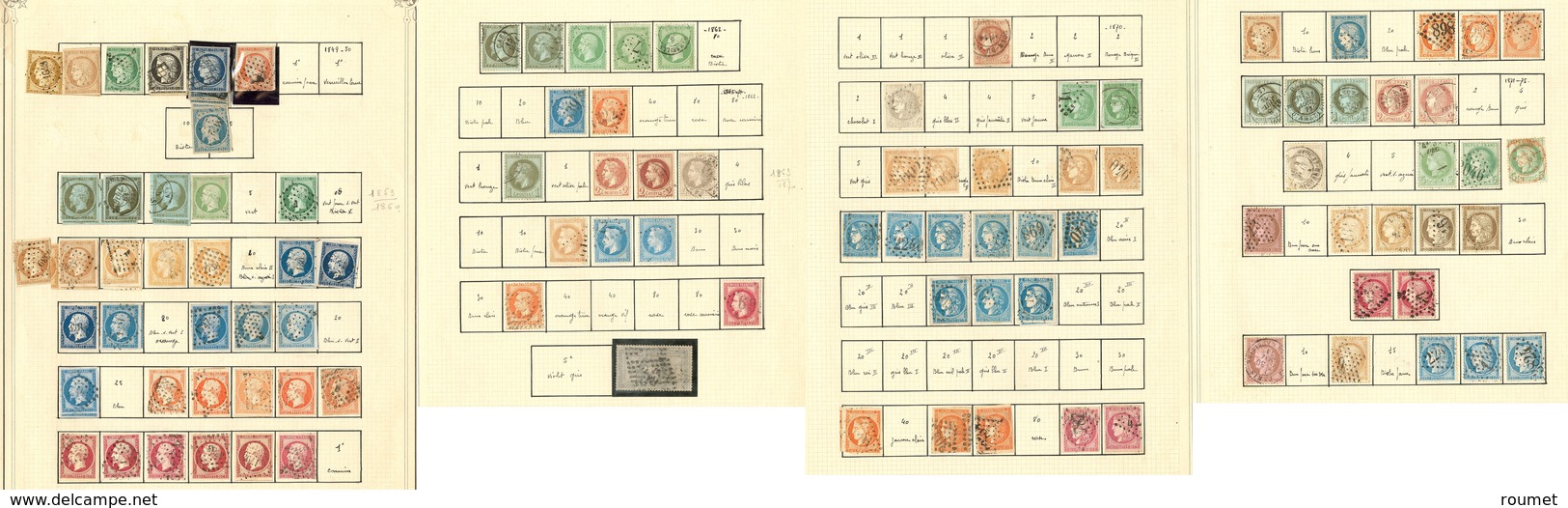 1849-1900 (Poste), Petites Valeurs, Nuances Et Obl Diverses, Tous états - Verzamelingen