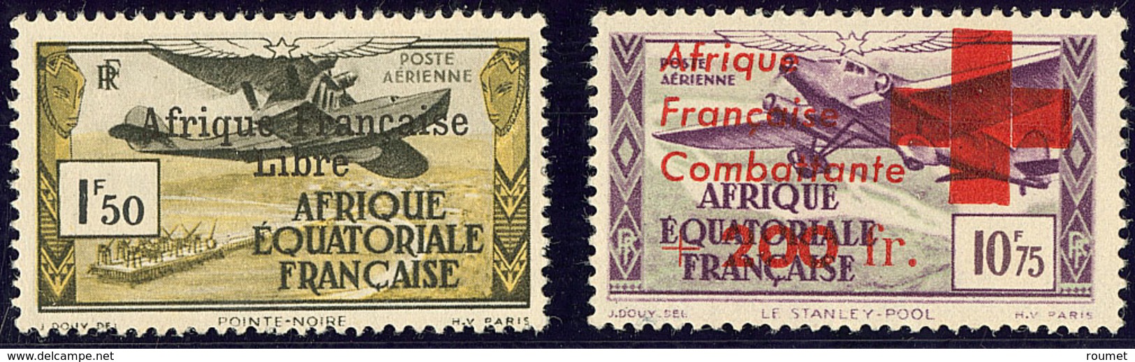 * Poste Aérienne. France-Libre. Nos 14, 29, Gomme Coloniale. - TB - Autres & Non Classés