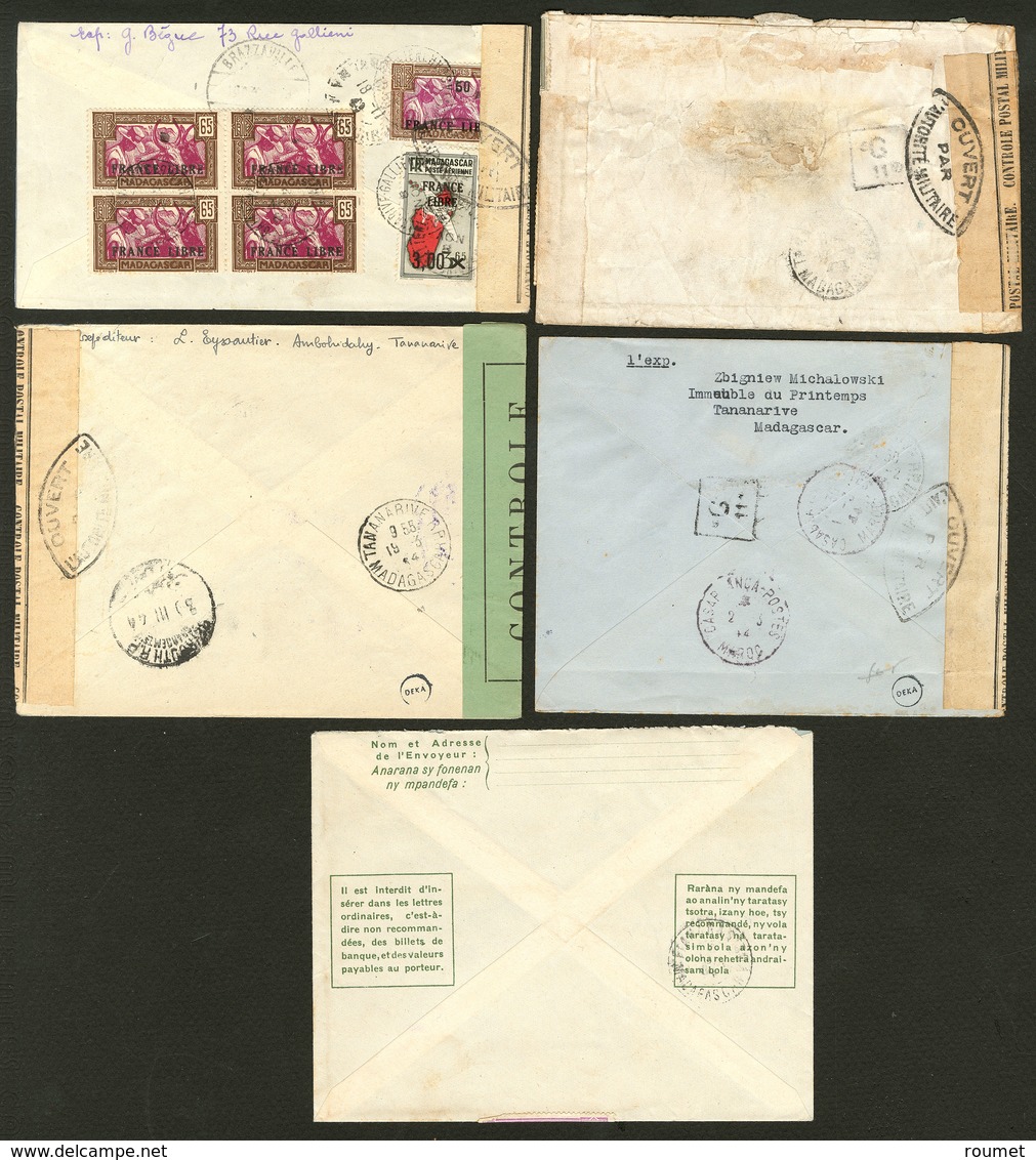 Lettre Lot. 1934-1944, 5 Enveloppes Affts Divers. - TB Ou B - Sonstige & Ohne Zuordnung