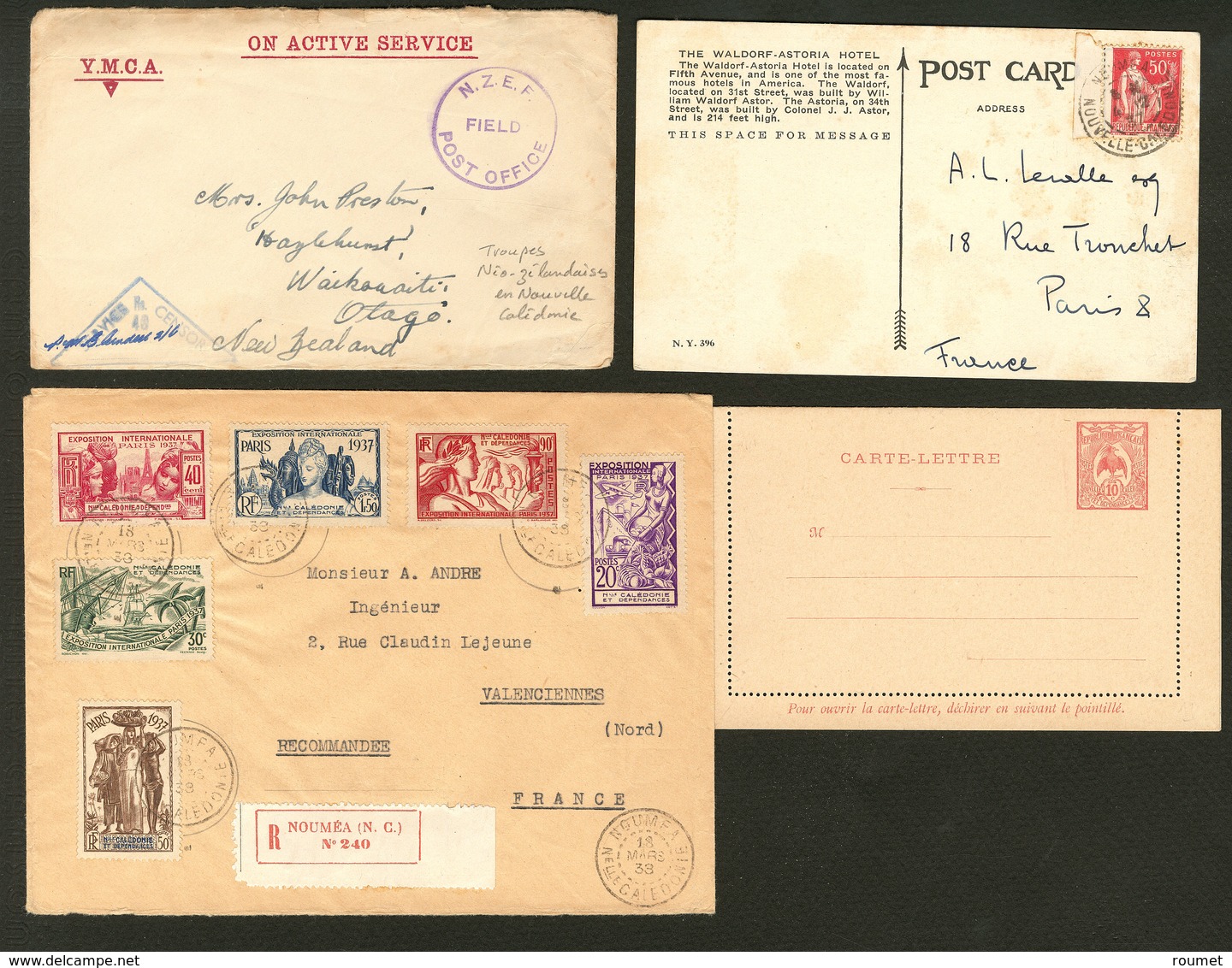 Lettre Lot. 1905-1939, 4 Plis Divers. - TB - Other & Unclassified