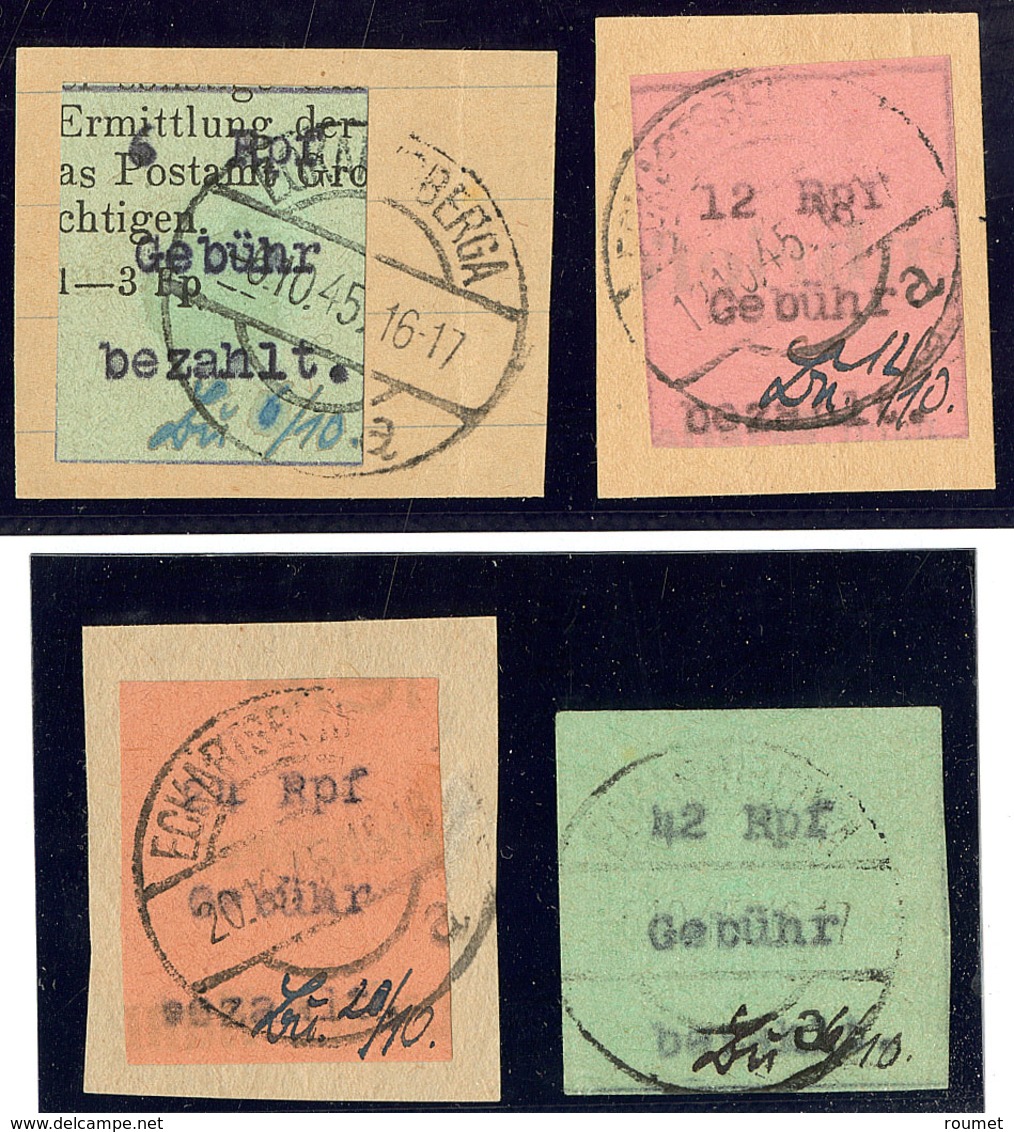 Postes Locales 1945. Eckartsberga. Michel 1 à 4, Sur Petits Fragments. - TB (cote Michel) - Autres & Non Classés