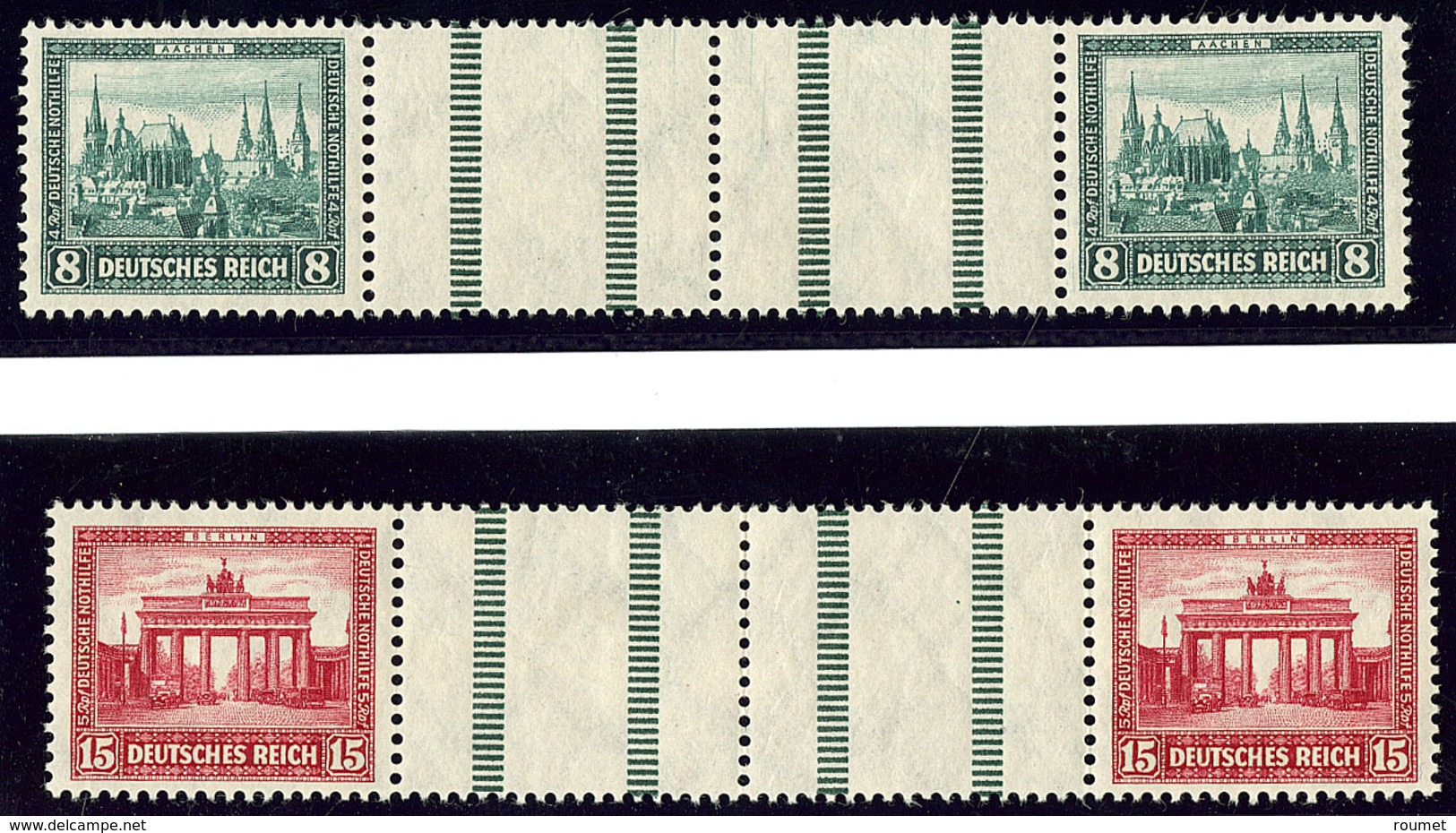 * Timbres De Carnets (cote Michel). Nos 427 Et 428 (Mi. #WZ5 Et WZ8), En Paire Avec Pont Guilloché Et Les Timbres **. -  - Autres & Non Classés