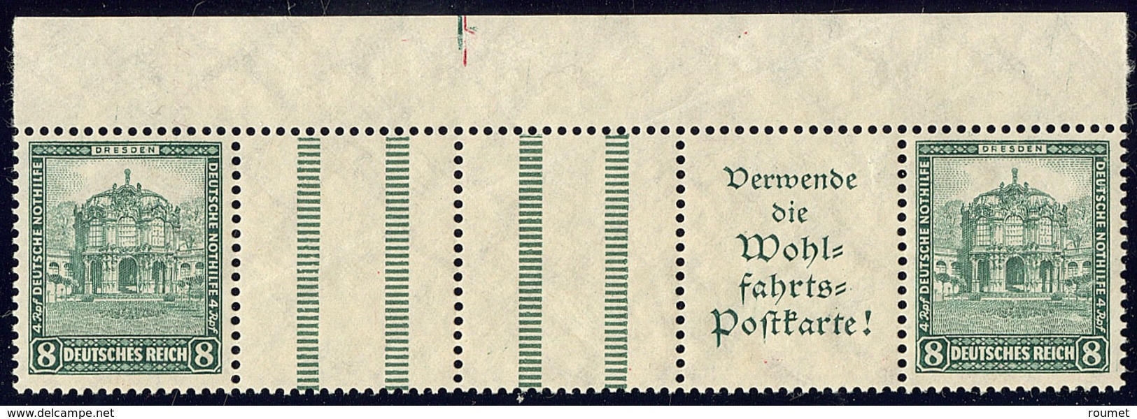 ** Timbres De Carnets (cote Michel). No 435 (Mi. #WZ7), Paire Avec Deux Intervalles Z + Pub, Bdf. - TB - Andere & Zonder Classificatie