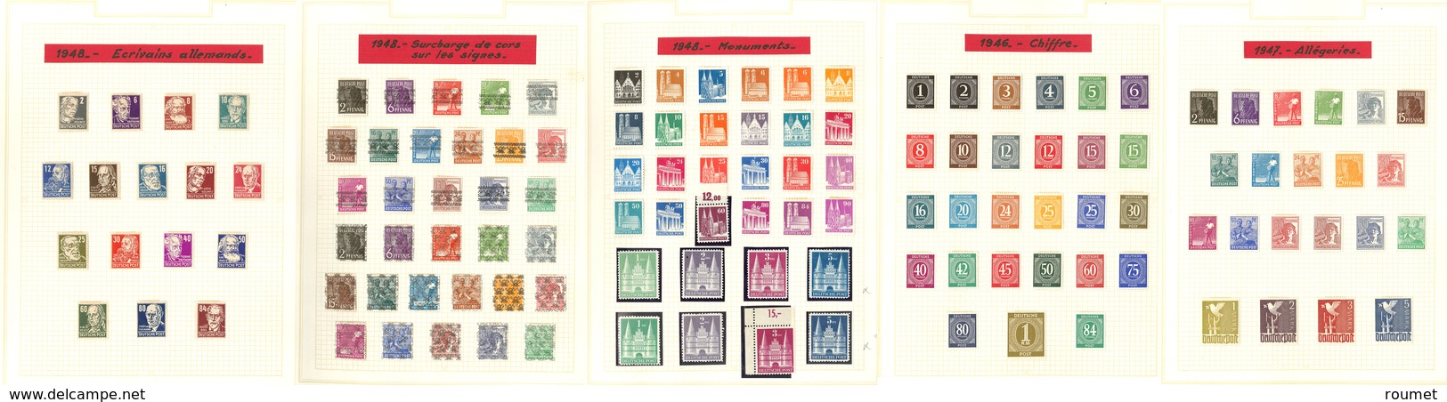 * Bizone. Collection. 1945-1949 (Poste), Zone Anglo-américaine Et Soviétique, Des Valeurs Moyennes Et Séries Complètes.  - Autres & Non Classés