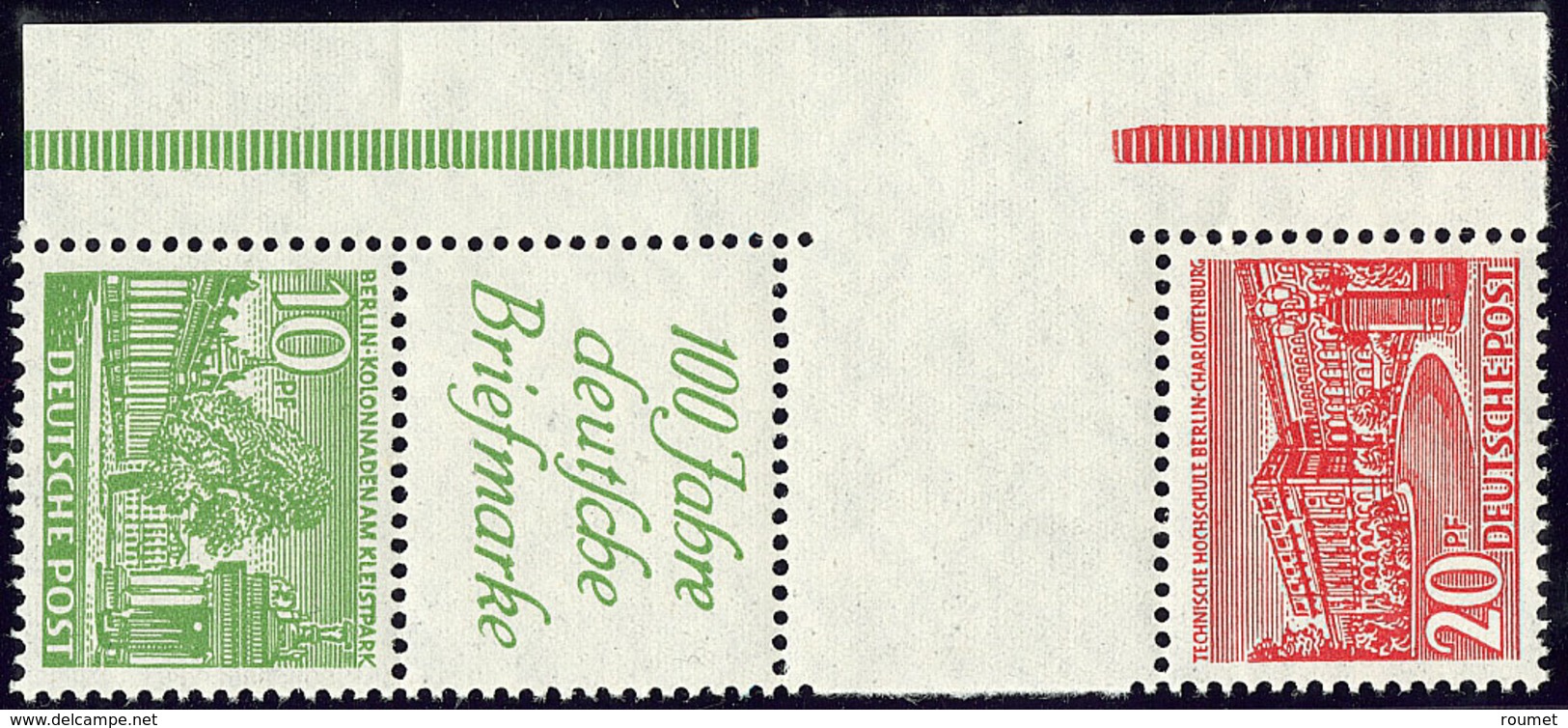 ** Timbres De Carnets. Nos 33 + 35 (Michel #SKZ2B), Paire Verticale Avec Pub Et Intervalle, Bdf. - TB (cote Michel) - Autres & Non Classés