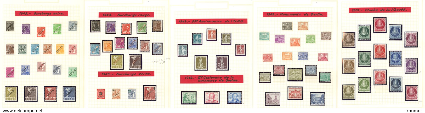 * Collection. 1948-1961 (Poste), Complète Dont 1 à 18** Surcharge Rouge (sauf Le 11). - TB - Other & Unclassified