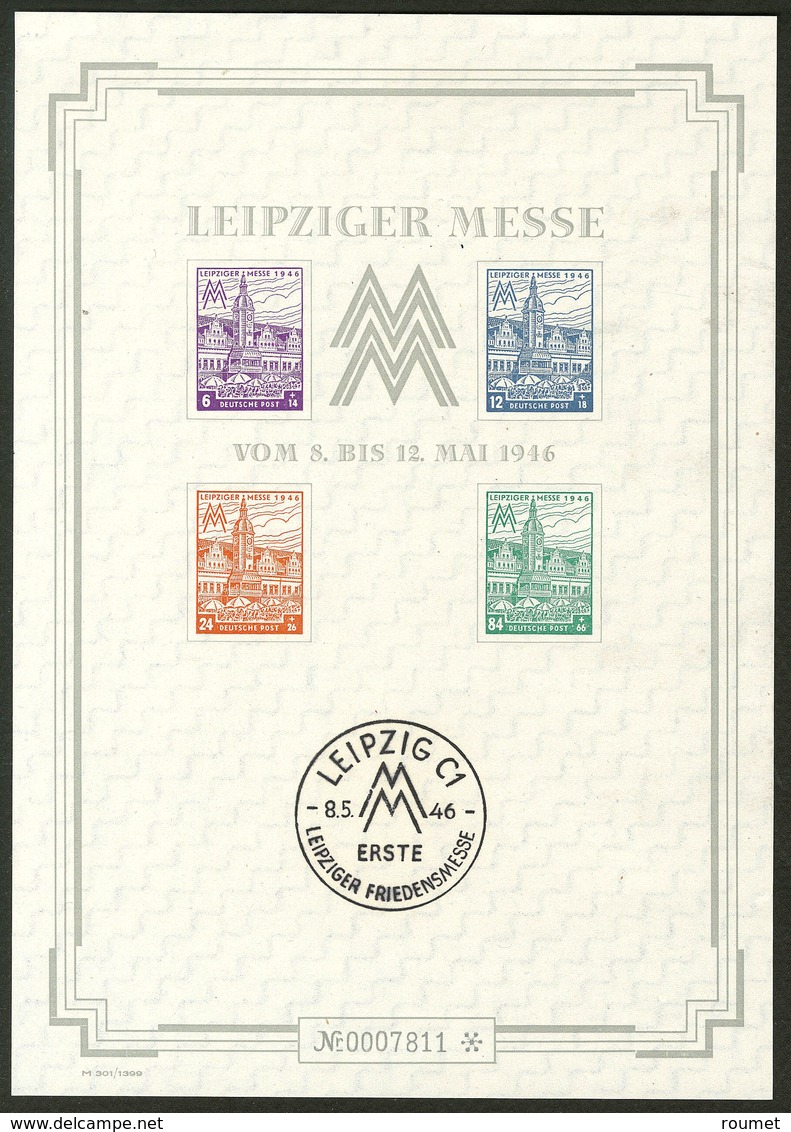 (*) Zone Soviétique D'occupation. Saxe Orientale. Foire De Leipzig. Michel 5 Sx N°0007811 Du 8.5.46, Format 148x210mm. - - Autres & Non Classés