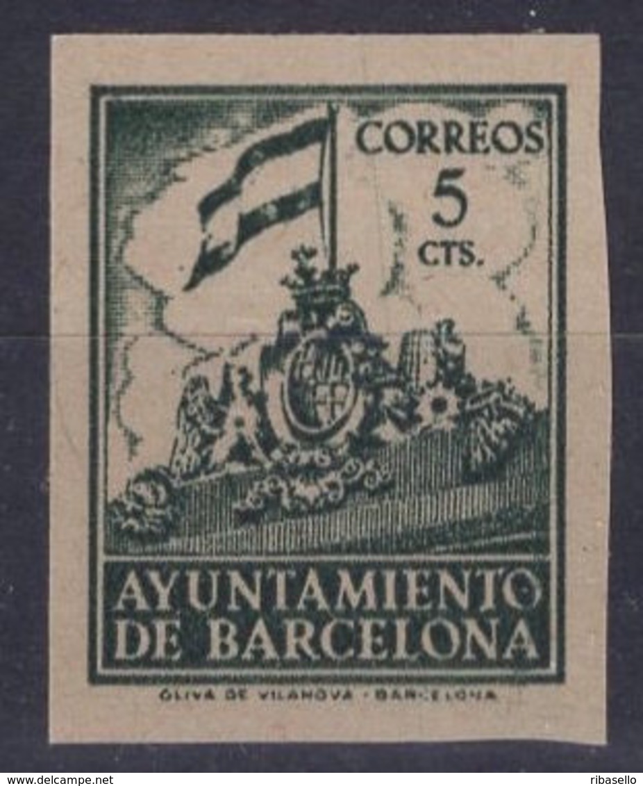 España 1940. Barcelona. Ed 26s. Variedad. Serie 8ª Letra M Con Numero. MNG. *. - Barcellona