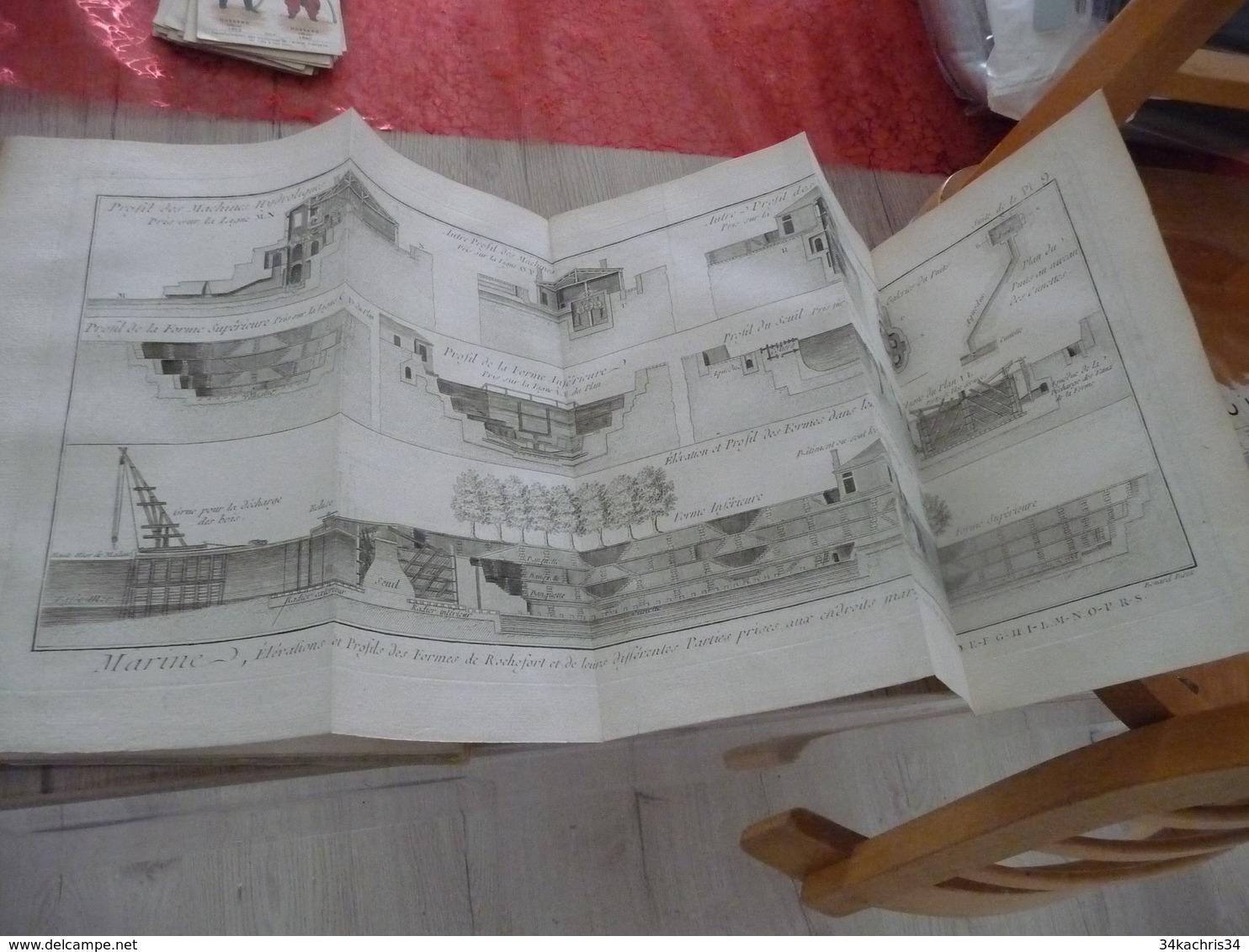 1778 Encyclopédie Diderot d'Alembert Partie Marine Texte + 44 planches dont 24 simples 16 doubles et 4 triples