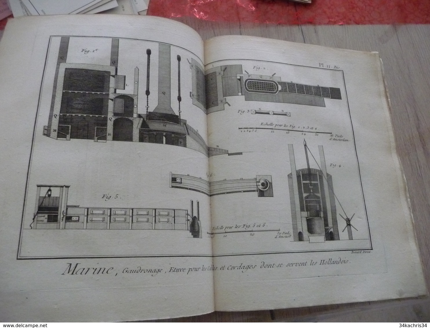 1778 Encyclopédie Diderot d'Alembert Partie Marine Texte + 44 planches dont 24 simples 16 doubles et 4 triples