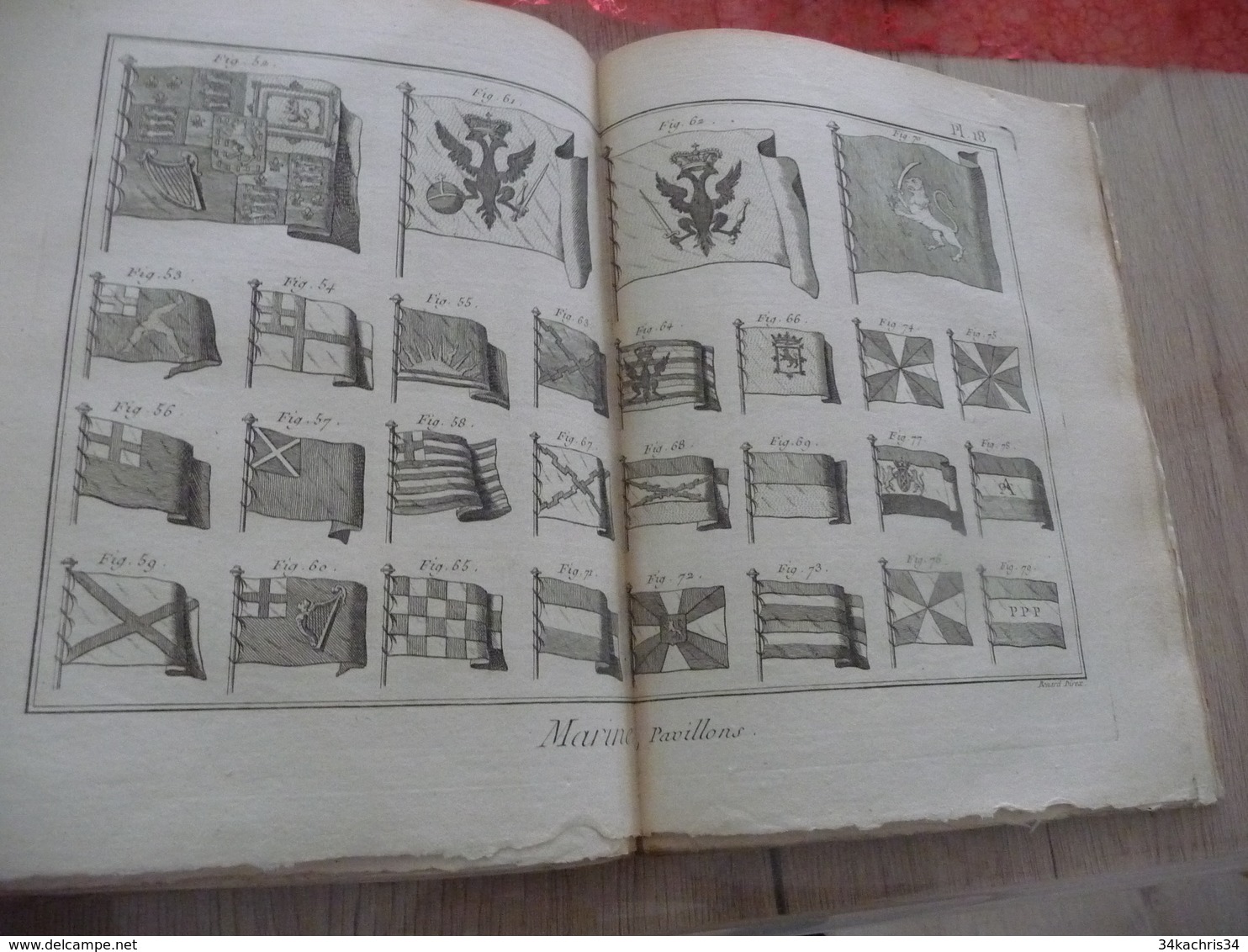 1778 Encyclopédie Diderot d'Alembert Partie Marine Texte + 44 planches dont 24 simples 16 doubles et 4 triples