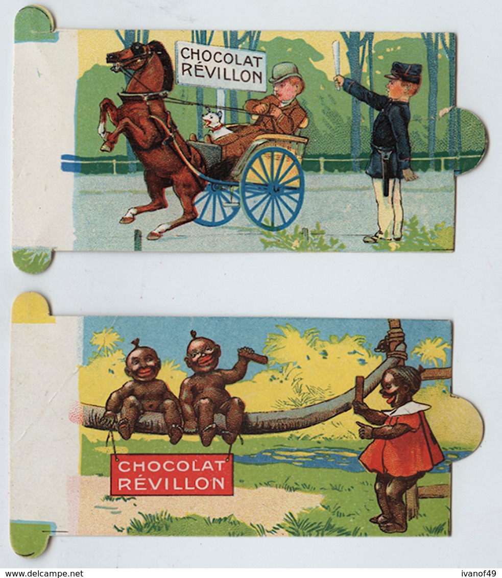 2 Illustrations Du Chocolat Revillon - 5X11cm - Revillon