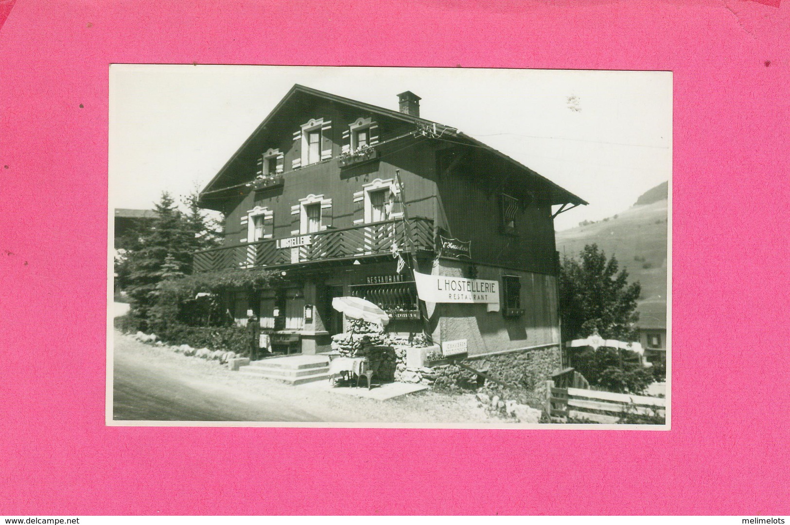 CARTE PHOTO.  74.  MEGEVE.  RESTAURANT  L'HOSTELLERIE.  Parfait état - Megève