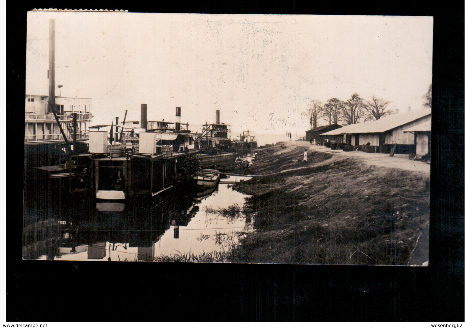 CONGO BELGE Kinshasa Beach Et Flotille Unatra Ed Nogueira & Co 1928 Old Photo Postcard - Kinshasa - Léopoldville