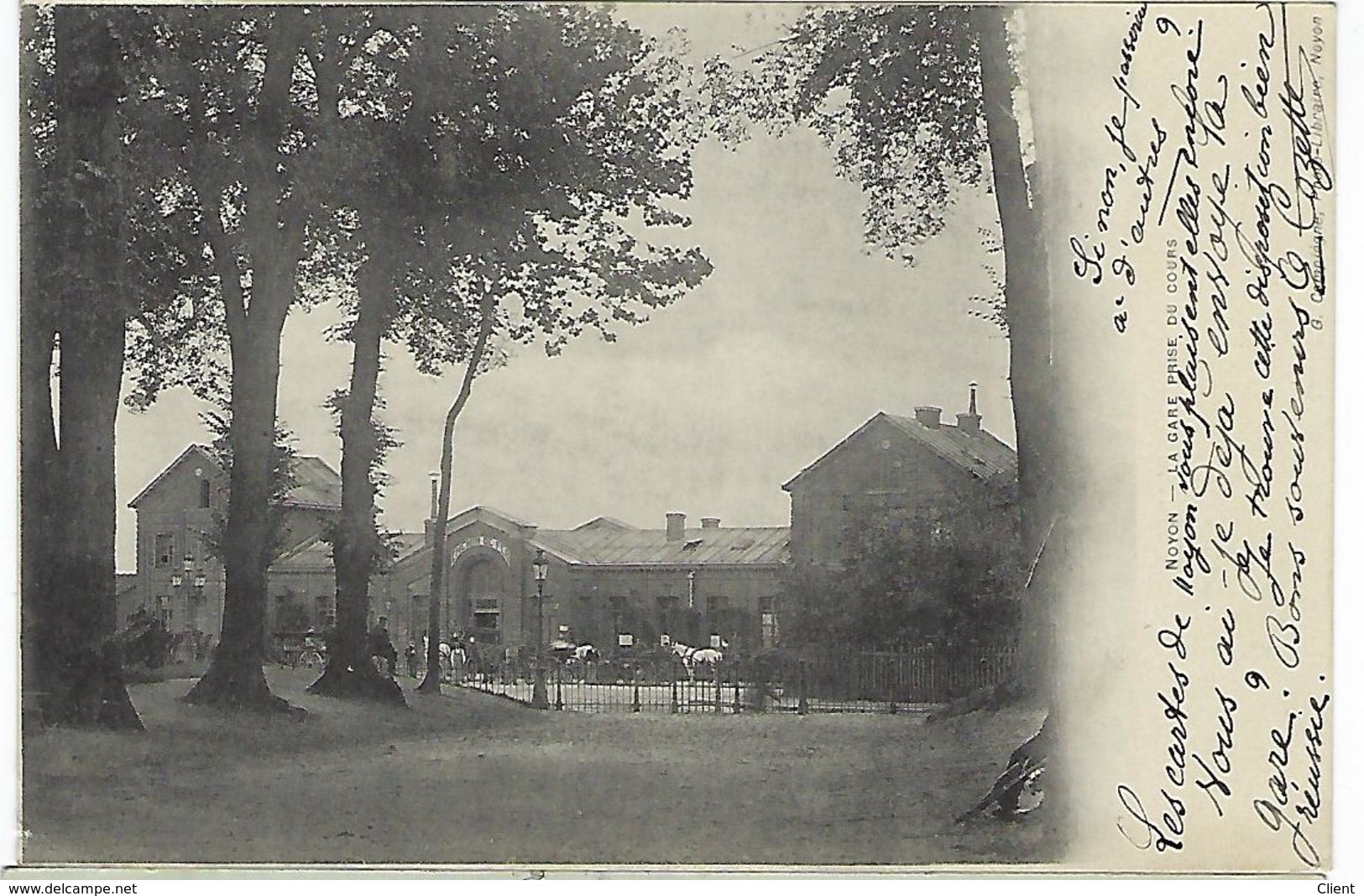 FRANCE - NOYON - LA GARE PRISE DU COURS 1902 - Noyon