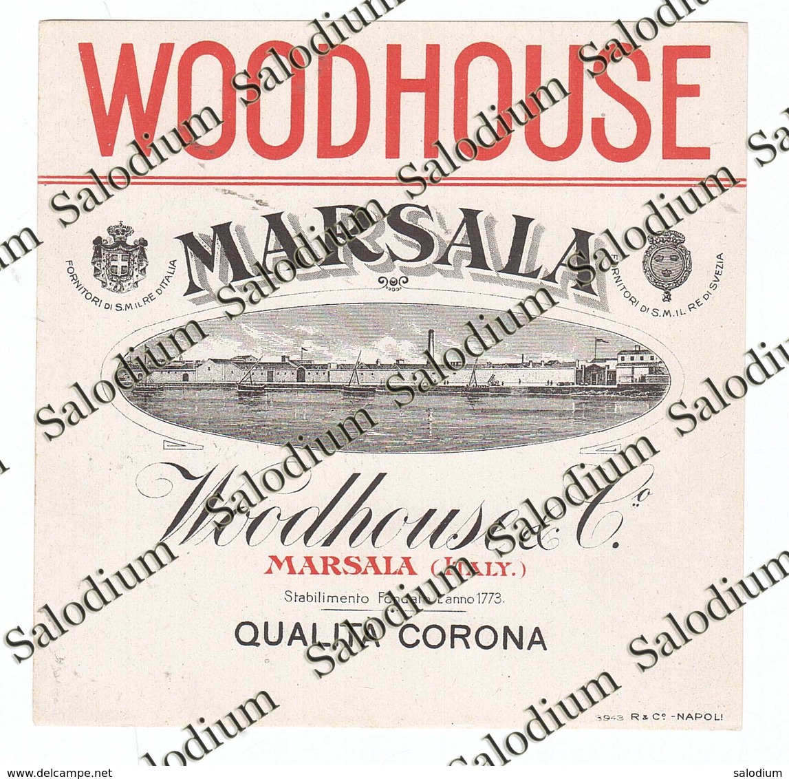 (*) Woodhouse Marsala - Fornitori Re Italia E Svezia - Vino Wine Etichetta - Altri & Non Classificati