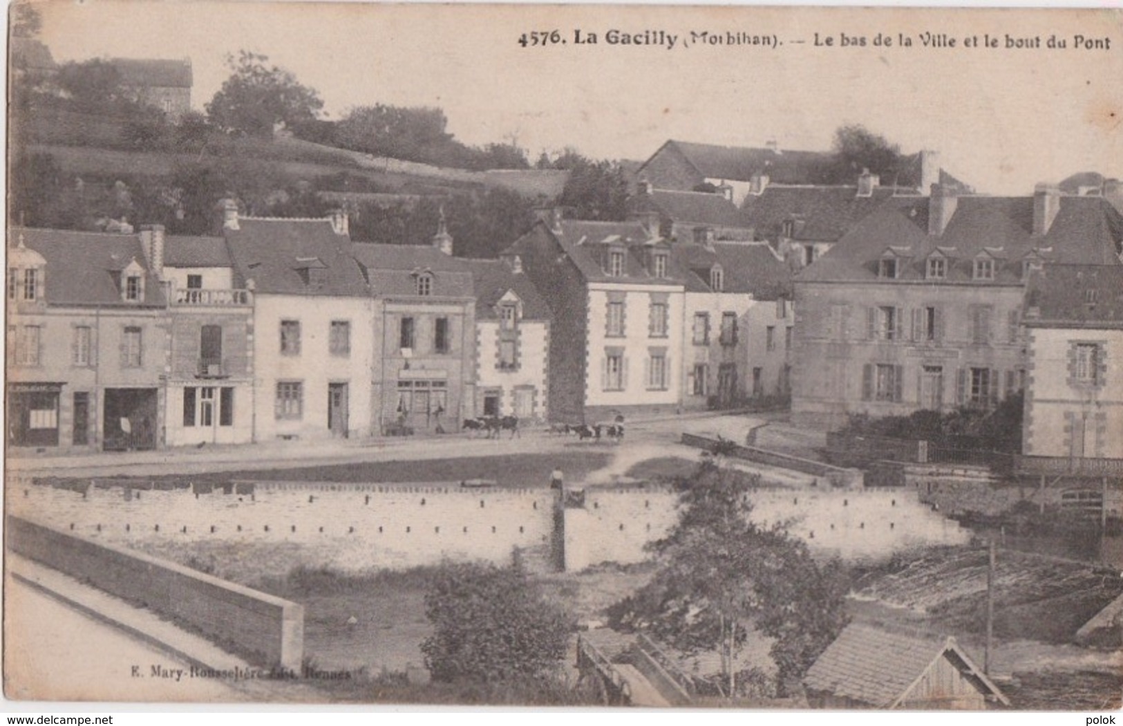 Cpa LA GACILLY - Le Bas De La Ville Et Le Bout Du Pont - La Gacilly