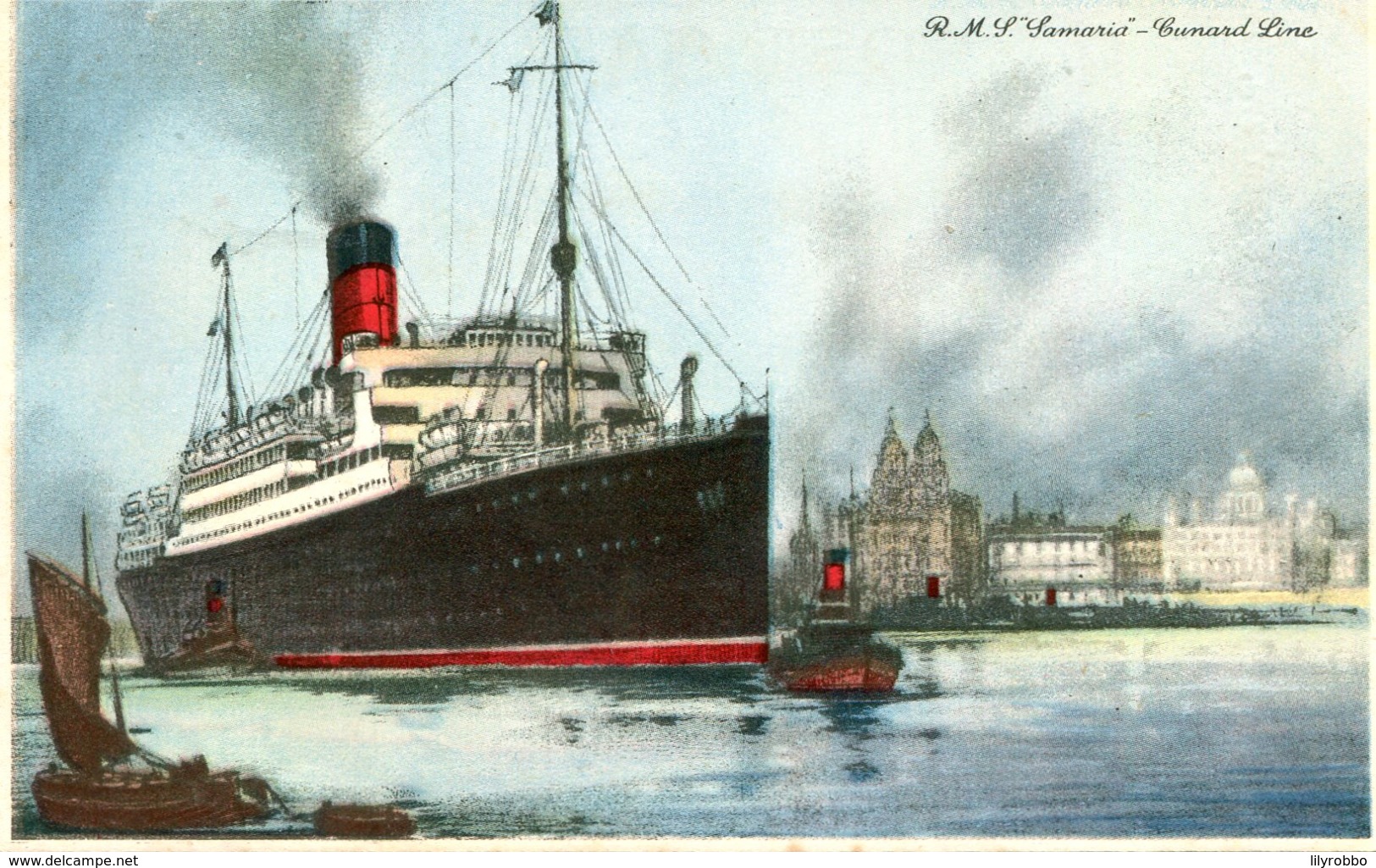 UNITED KINGDON - Artcard Of Steamship RMS  SAMARIA - Good Cunard Line Agency Address Of Rear - Steamers