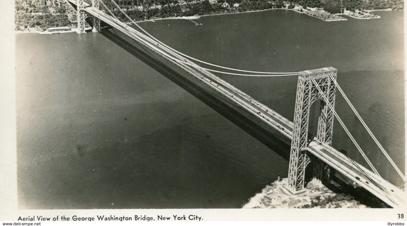 UNITED STATES - Ariel View Of The George Washington Bridge, New York City - RPPC - Bridges & Tunnels