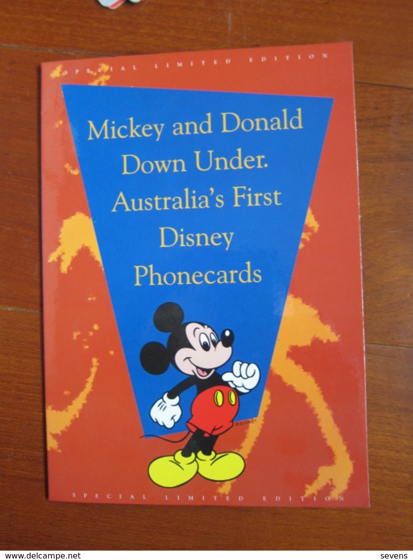 Anritsu Phonecard, Donald And Mickey At Australia, Set Of 2,min In Folder - Australia