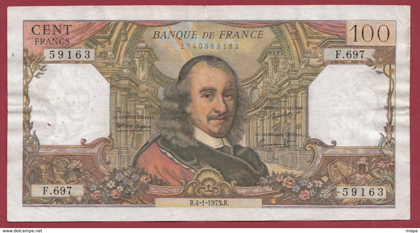 100 Francs "Corneille" Du 04/01/1973.R----F/TTB+---ALPH. F.697 - 100 F 1964-1979 ''Corneille''