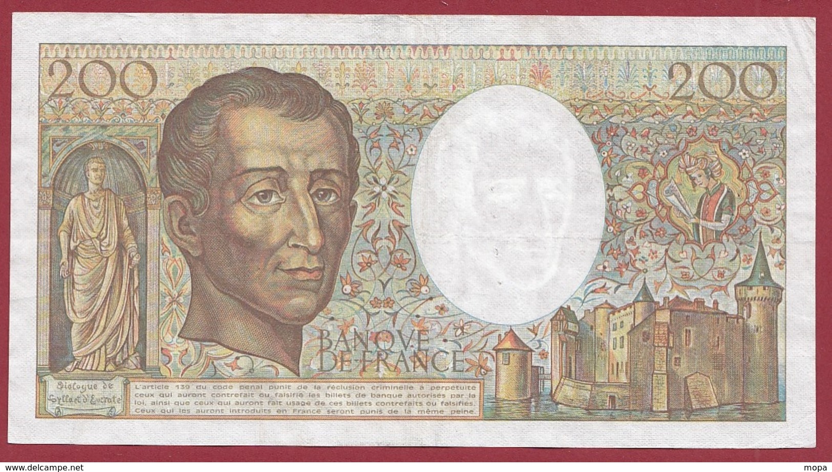 200 Francs "Montesquieu" 1983----F/TTB+---ALPH. N.017 - 200 F 1981-1994 ''Montesquieu''