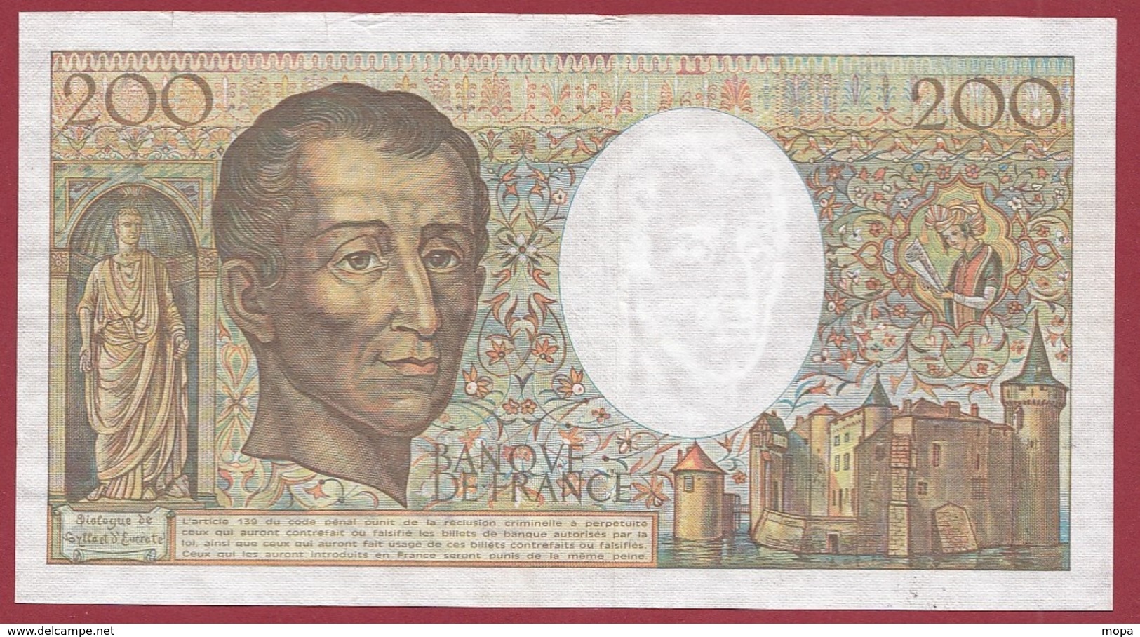 200 Francs "Montesquieu" 1983----F/TTB+---ALPH. X.019 - 200 F 1981-1994 ''Montesquieu''