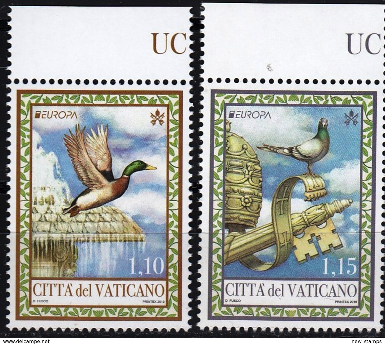 Vatican 2019 Europa Birds 2v MNH - 2019