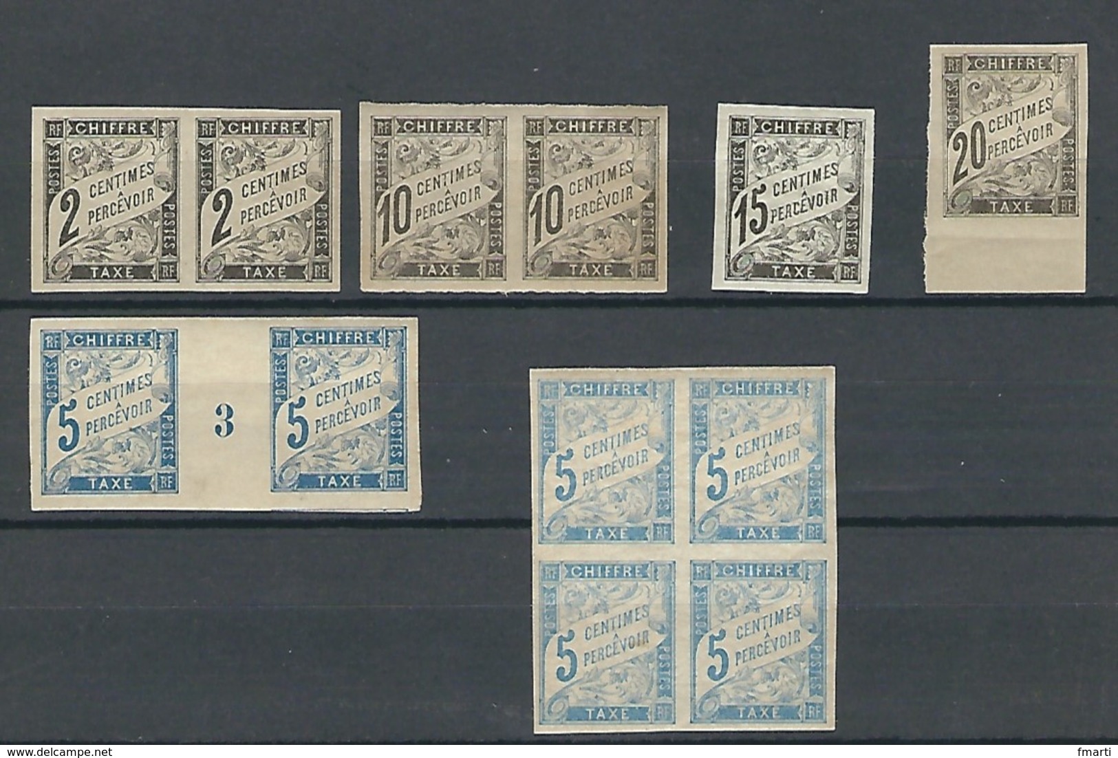 Lot De Timbres Taxe Emission Générale Colonies Francaises * Et ** - Segnatasse