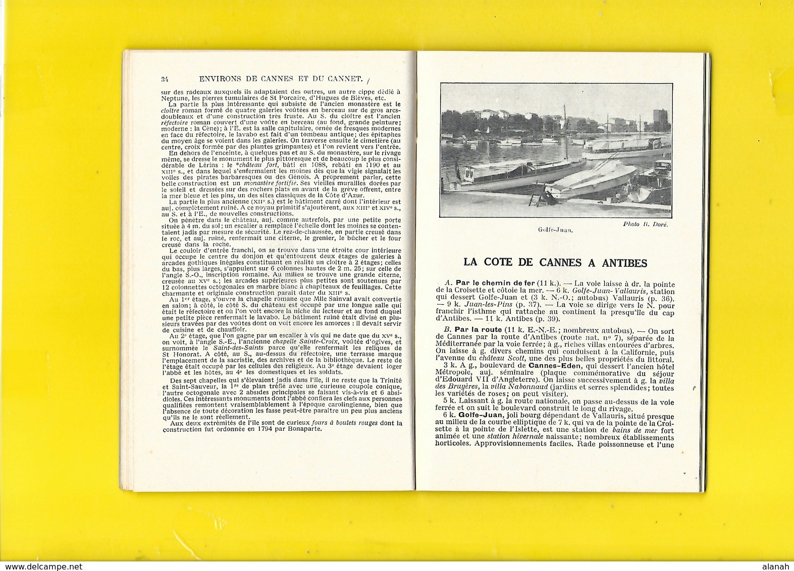 Guide Bleu 1936 Cannes, Antibes, Grasse...64 Pages + Couverture