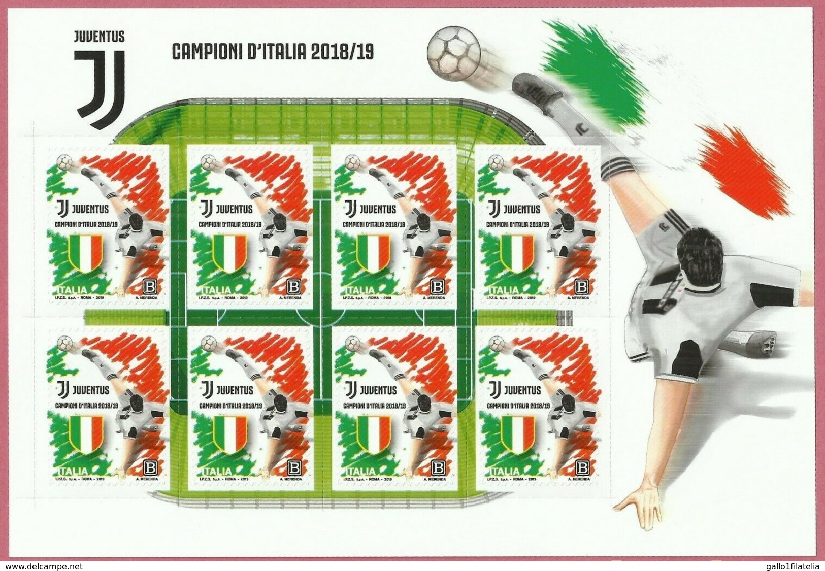 2019 - ITALIA - JUVENTUS CAMPIONE D'ITALIA 2018/19 - MINIFOGLIO. MNH - Blocchi & Foglietti