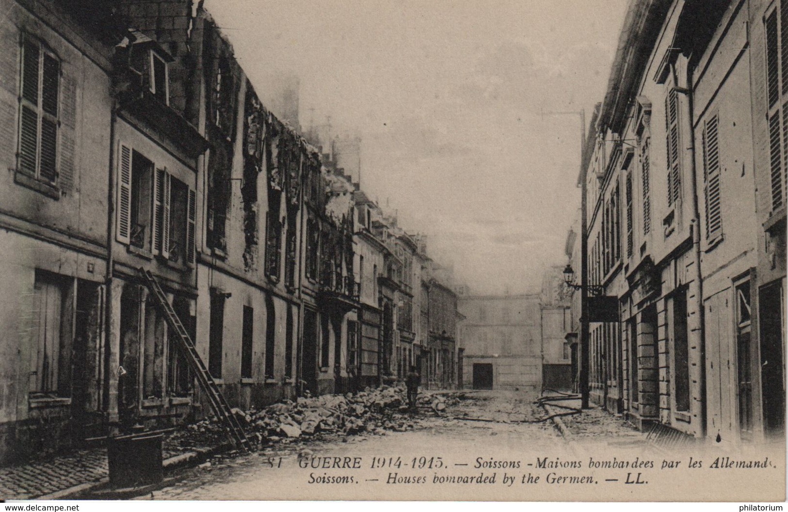 02  SOISSONS  (Aisne) Maisons Bombardées Par Les Allemands - Grugies