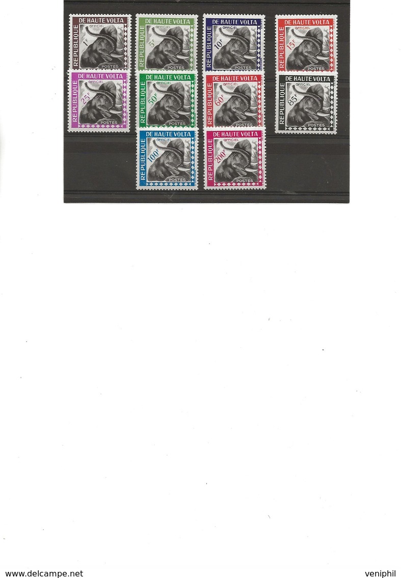 HAUTE - VOLTA - TIMBRES DE SERVICE  - TETE D'ELEPHANT - N° 1 A 10 NEUF XX -ANNEE 1963 - COTE : 18 € - Obervolta (1958-1984)