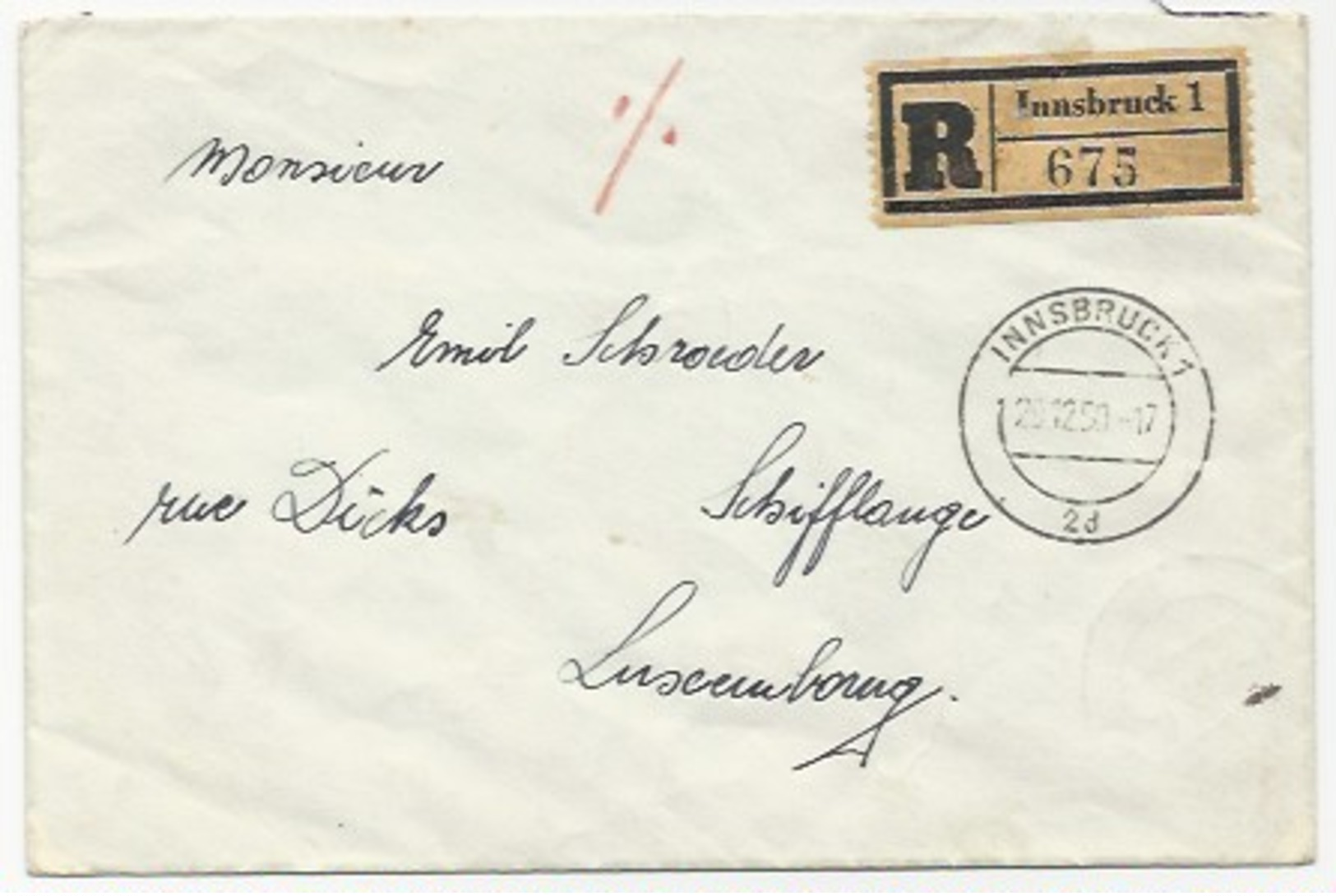 AUSTRIA 1951 - SERIE CARINZIA - LETTERA RACCOMANDATA CON LA SERIE COMPLETA DIRETTA IN LUSSEMBURGO - - Storia Postale