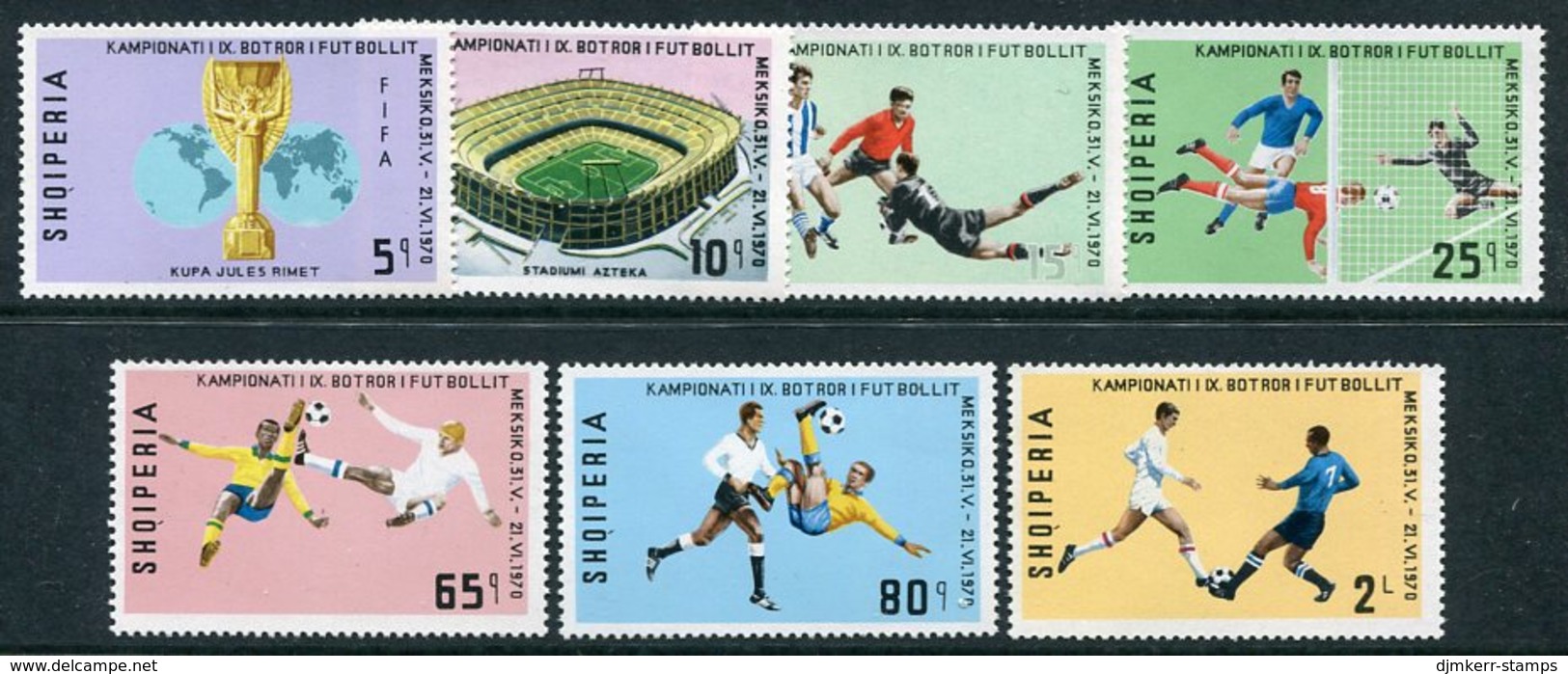 ALBANIA 1970 Football World Cup Perforated MNH / **.  Michel 1418-24A - Albanie