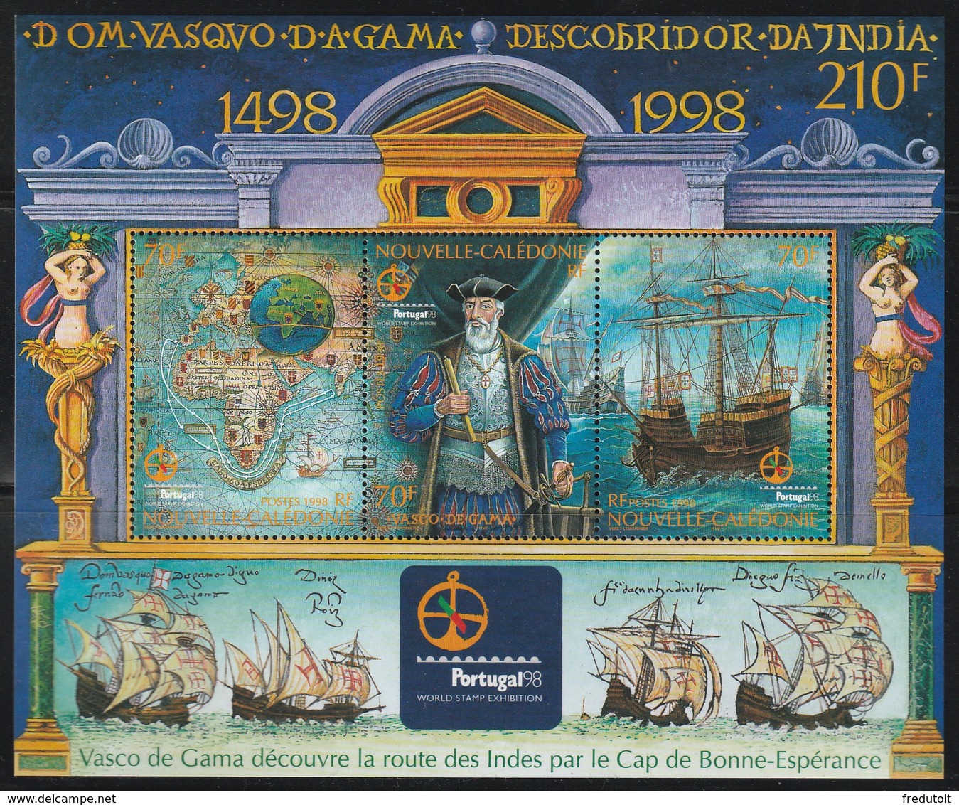 NOUVELLE CALEDONIE - 1998 - BLOC N° 20 ** Vasco De Gama - Blocks & Kleinbögen