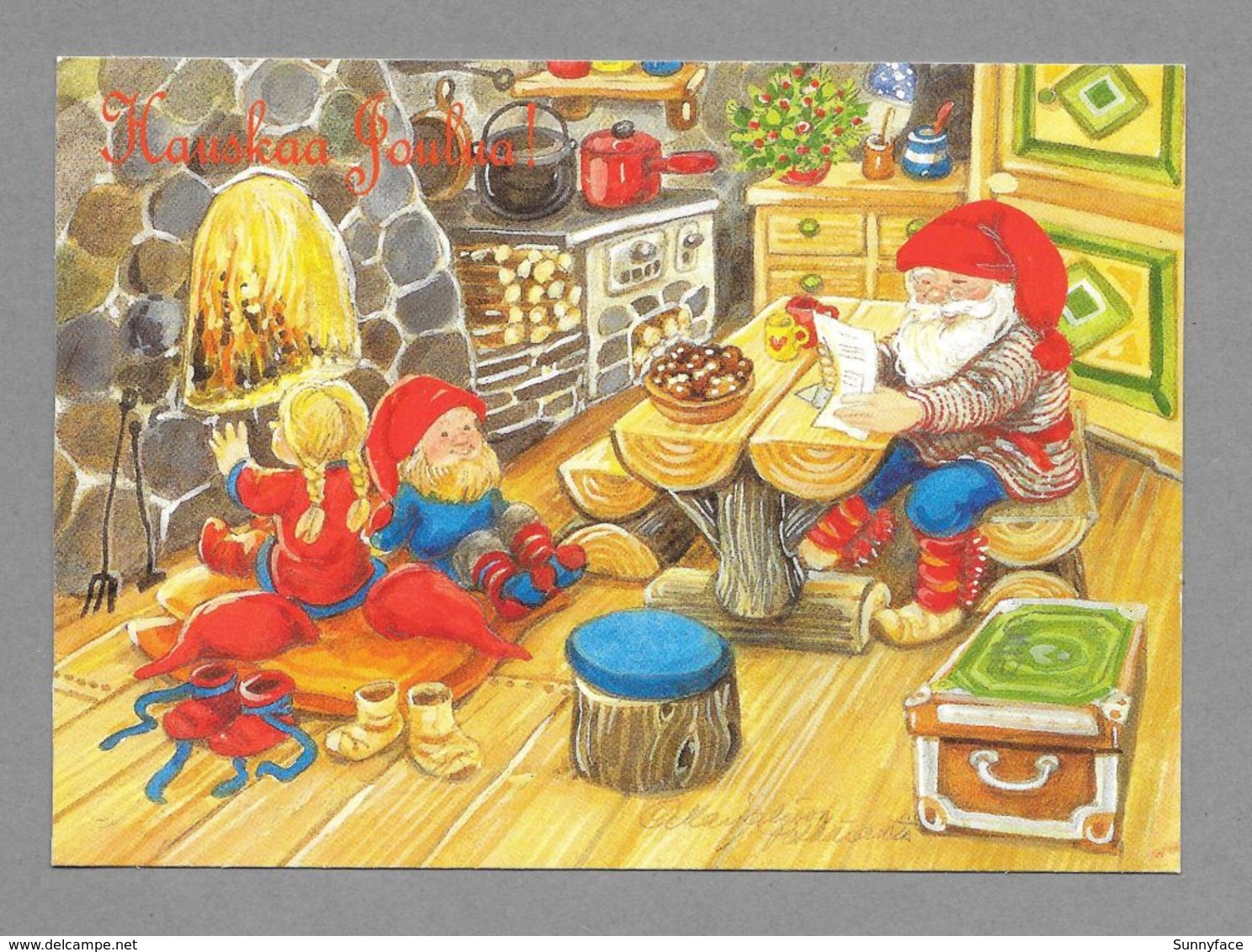 Santa Claus Elves At Kitchen Père Noël Lutin Weihnachtsmann Zwerg Illustr. Marjaliisa Pitkäranta - Unused - Kerstman