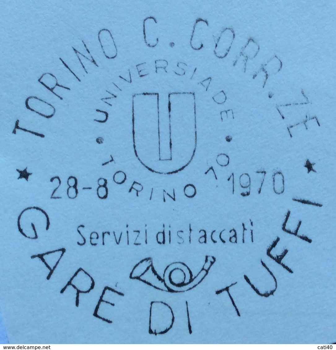 SPORT- GARE DI TUFFI 28/8/1970  ANNULLO SPECIALE   UNIVERSIADI TORINO 70 SU BUSTA VIAGGIATA - Kunst- Und Turmspringen